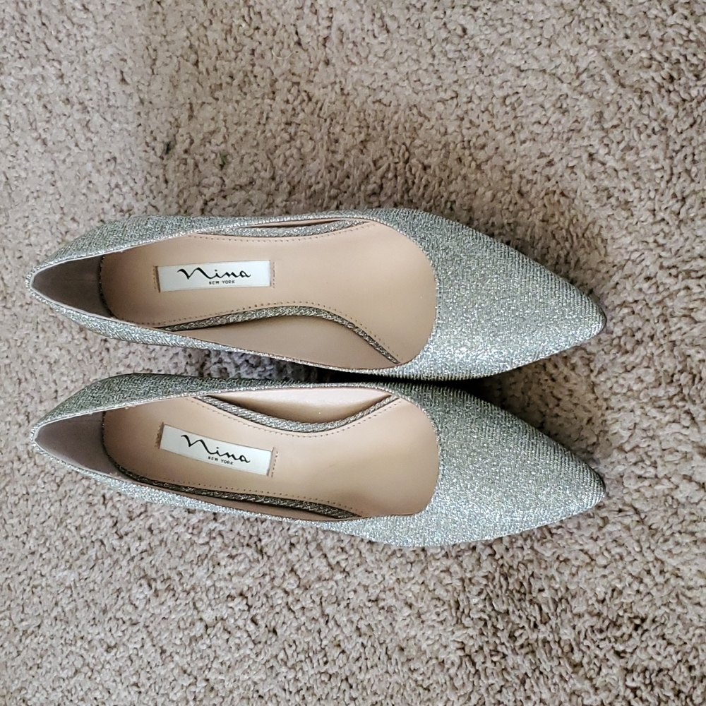 Shimmering Silver Heels